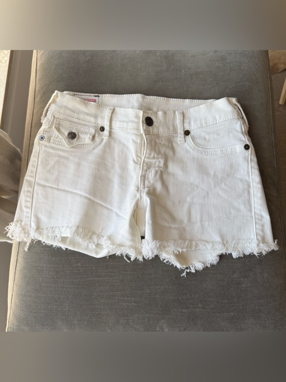 True Religion Women's White Denim Shorts.. worn once